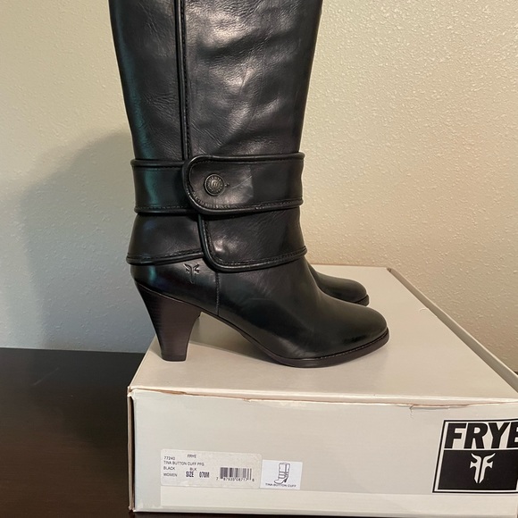 Frye Leather Mid-Calf Boots Black Size 7M - Picture 5 of 10